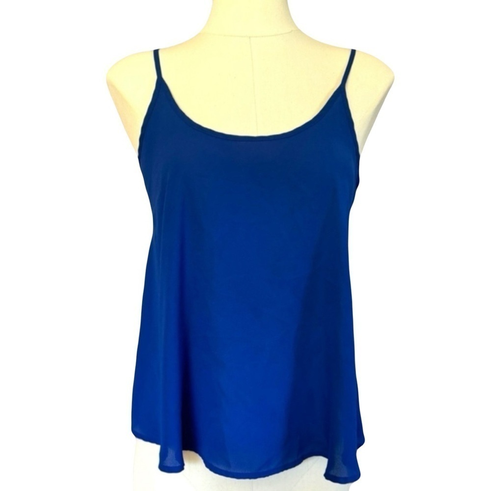 🔵 5 for $25 APT 9 womens hypno blue woven flounce cami top